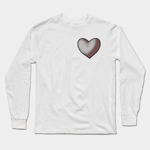 Gray Heart Long Sleeve T-Shirt by TheQueerPotato